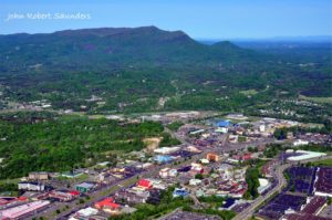aerial photo of Pigeon Forge Tennessee